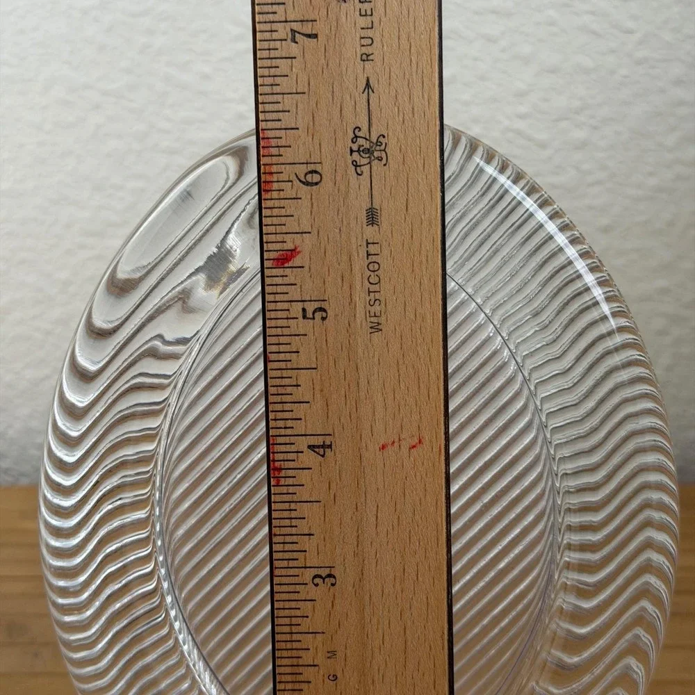 Vintage Mikasa Crystal Glass Picture Frame, 80s‎ Postmodern Ribbed Wave Design